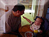 I like to share cake with my Papa!